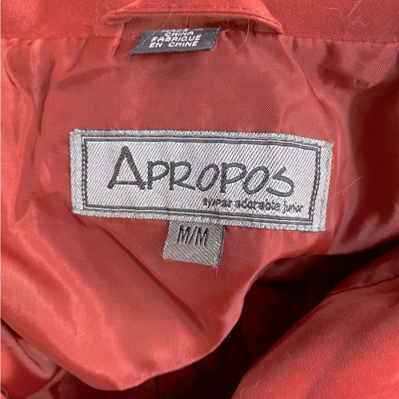 Vintage Apropos Red Orange Oversized Lightweight Jacket With Hood M - Picture 3 of 16